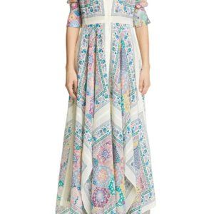 Altuzarra Scarf Print Long Sleeve Silk Maxi Dress